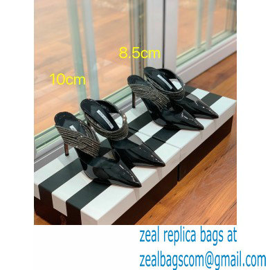 Aquazzura Heel 8.5cm/10cm PVC Instinct Crystal Mules Black 2022