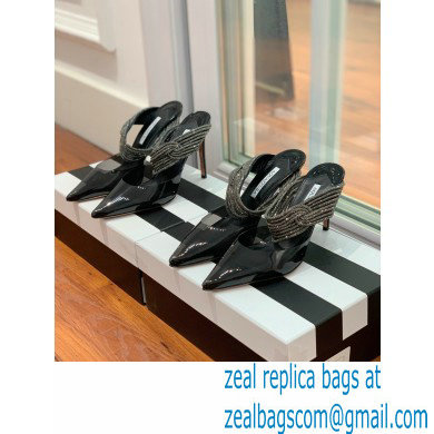 Aquazzura Heel 8.5cm/10cm PVC Instinct Crystal Mules Black 2022 - Click Image to Close