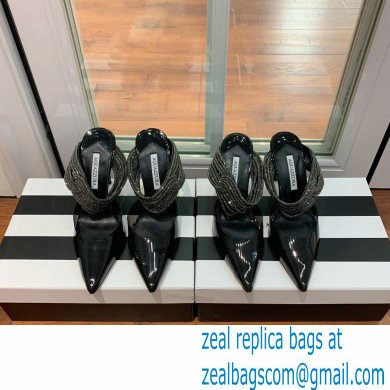 Aquazzura Heel 8.5cm/10cm PVC Instinct Crystal Mules Black 2022 - Click Image to Close