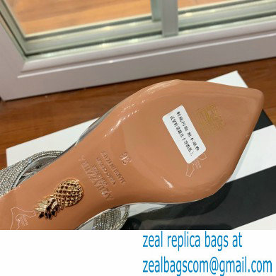 Aquazzura Heel 8.5cm/10cm PVC Instinct Crystal Mules Silver 2022
