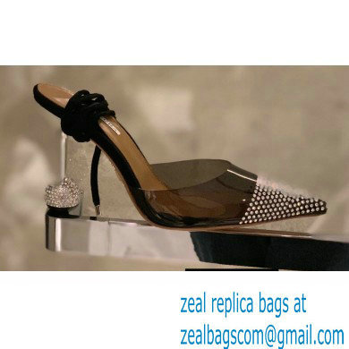 Aquazzura Heel 8.5cm PVC Nights Pumps Black 2022 - Click Image to Close