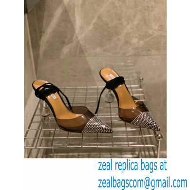 Aquazzura Heel 8.5cm PVC Nights Pumps Black 2022 - Click Image to Close