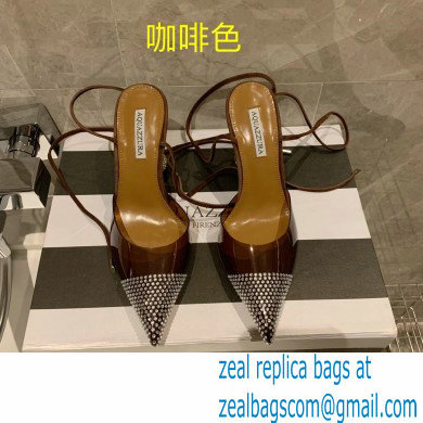 Aquazzura Heel 8.5cm PVC Nights Pumps Coffee 2022