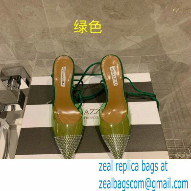 Aquazzura Heel 8.5cm PVC Nights Pumps Green 2022