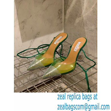 Aquazzura Heel 8.5cm PVC Nights Pumps Green 2022 - Click Image to Close