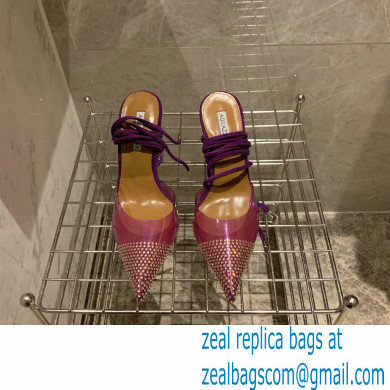 Aquazzura Heel 8.5cm PVC Nights Pumps Purple 2022 - Click Image to Close