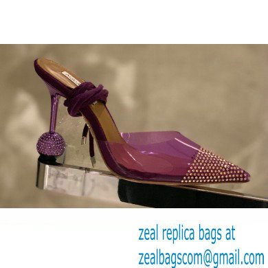 Aquazzura Heel 8.5cm PVC Nights Pumps Purple 2022 - Click Image to Close