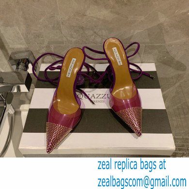 Aquazzura Heel 8.5cm PVC Nights Pumps Purple 2022 - Click Image to Close