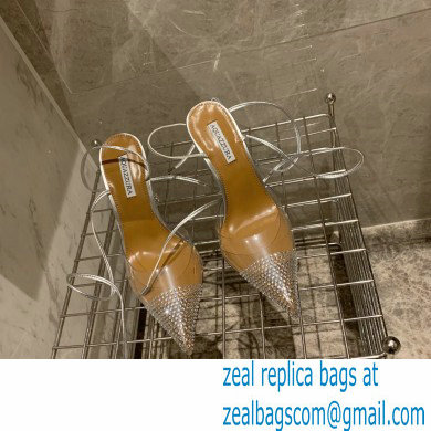 Aquazzura Heel 8.5cm PVC Nights Pumps Silver 2022