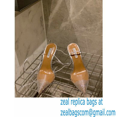 Aquazzura Heel 8.5cm PVC Nights Pumps Silver 2022 - Click Image to Close