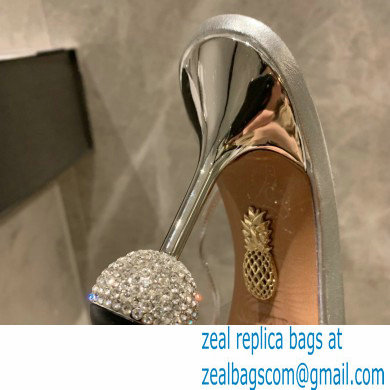 Aquazzura Heel 8.5cm PVC Nights Pumps Silver 2022 - Click Image to Close