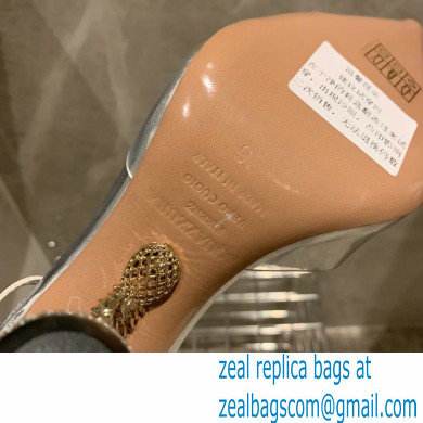 Aquazzura Heel 8.5cm PVC Nights Pumps Silver 2022
