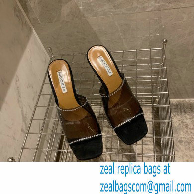 Aquazzura Heel 8.5cm PVC Secrets Mules Black 2022 - Click Image to Close