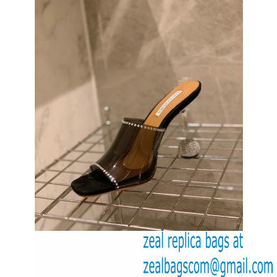 Aquazzura Heel 8.5cm PVC Secrets Mules Black 2022 - Click Image to Close