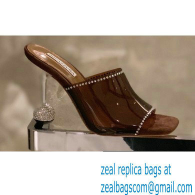 Aquazzura Heel 8.5cm PVC Secrets Mules Coffee 2022