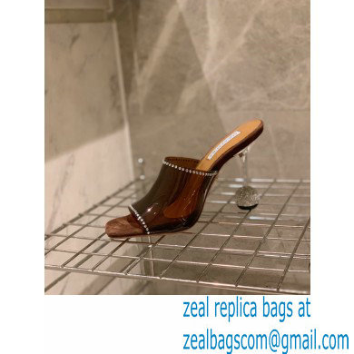 Aquazzura Heel 8.5cm PVC Secrets Mules Coffee 2022 - Click Image to Close