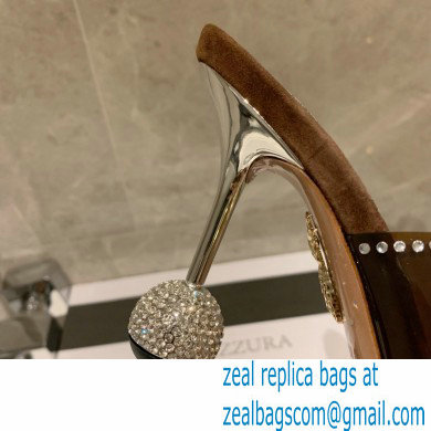 Aquazzura Heel 8.5cm PVC Secrets Mules Coffee 2022 - Click Image to Close