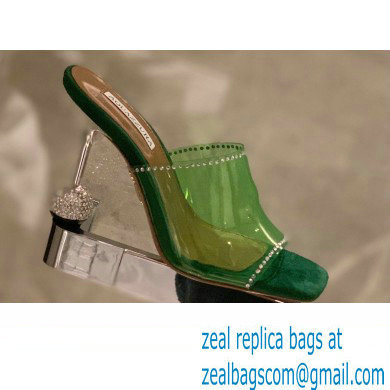 Aquazzura Heel 8.5cm PVC Secrets Mules Green 2022