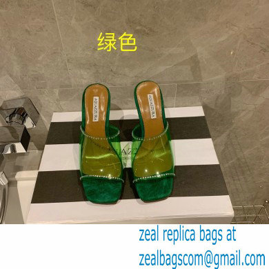 Aquazzura Heel 8.5cm PVC Secrets Mules Green 2022