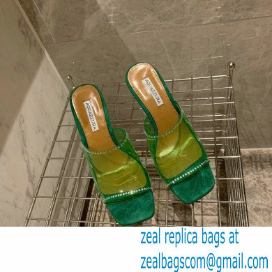 Aquazzura Heel 8.5cm PVC Secrets Mules Green 2022