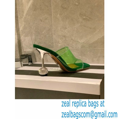 Aquazzura Heel 8.5cm PVC Secrets Mules Green 2022 - Click Image to Close