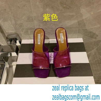 Aquazzura Heel 8.5cm PVC Secrets Mules Purple 2022