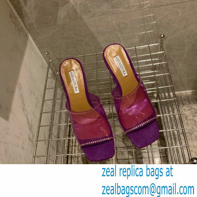 Aquazzura Heel 8.5cm PVC Secrets Mules Purple 2022