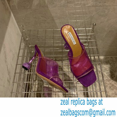 Aquazzura Heel 8.5cm PVC Secrets Mules Purple 2022