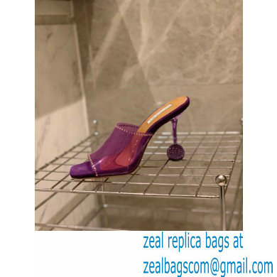 Aquazzura Heel 8.5cm PVC Secrets Mules Purple 2022 - Click Image to Close