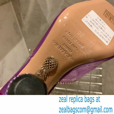 Aquazzura Heel 8.5cm PVC Secrets Mules Purple 2022 - Click Image to Close