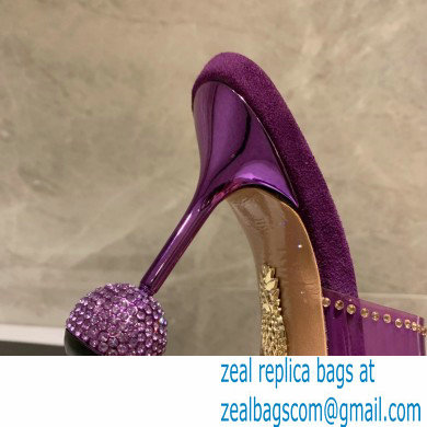 Aquazzura Heel 8.5cm PVC Secrets Mules Purple 2022