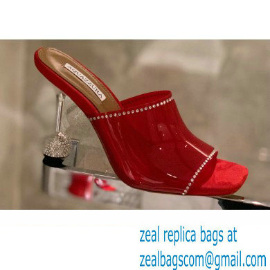 Aquazzura Heel 8.5cm PVC Secrets Mules Red 2022