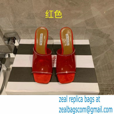 Aquazzura Heel 8.5cm PVC Secrets Mules Red 2022 - Click Image to Close