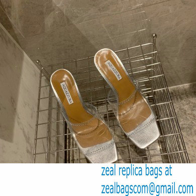 Aquazzura Heel 8.5cm PVC Secrets Mules Silver 2022