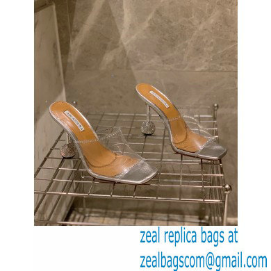 Aquazzura Heel 8.5cm PVC Secrets Mules Silver 2022