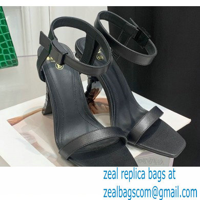 Balmain Heel 10.5cm Leather Ultima Sandals Black 2022 - Click Image to Close