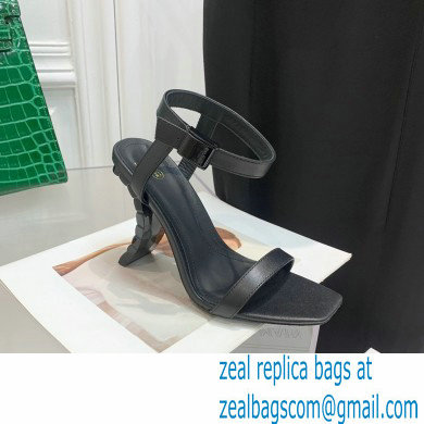 Balmain Heel 10.5cm Leather Ultima Sandals Black 2022