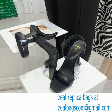 Balmain Heel 10.5cm Leather Ultima Sandals Black 2022