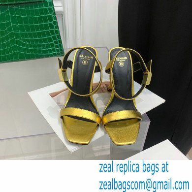 Balmain Heel 10.5cm Leather Ultima Sandals Gold 2022
