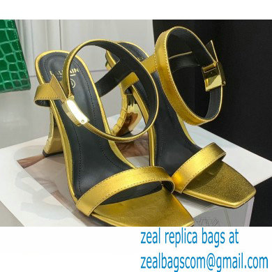 Balmain Heel 10.5cm Leather Ultima Sandals Gold 2022