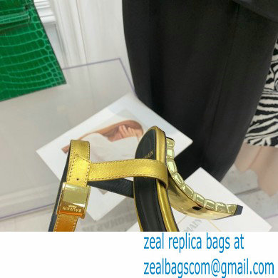 Balmain Heel 10.5cm Leather Ultima Sandals Gold 2022 - Click Image to Close