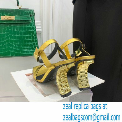 Balmain Heel 10.5cm Leather Ultima Sandals Gold 2022