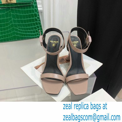 Balmain Heel 10.5cm Leather Ultima Sandals Nude 2022