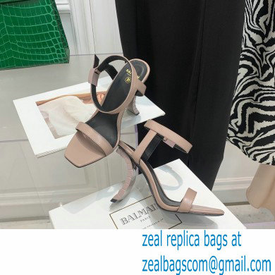 Balmain Heel 10.5cm Leather Ultima Sandals Nude 2022