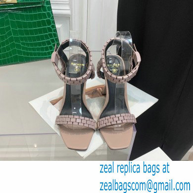 Balmain Heel 10.5cm Leather Ultima Sandals Patent Nude 2022