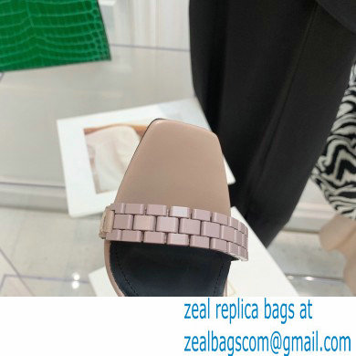 Balmain Heel 10.5cm Leather Ultima Sandals Patent Nude 2022 - Click Image to Close