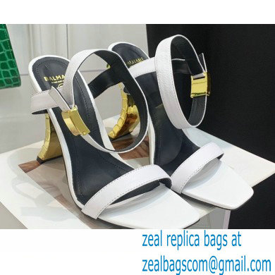 Balmain Heel 10.5cm Leather Ultima Sandals White 2022