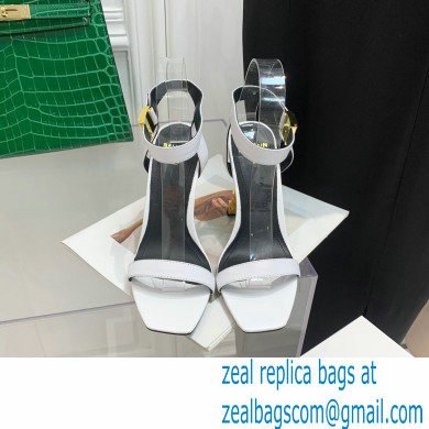 Balmain Heel 10.5cm Leather Ultima Sandals White 2022 - Click Image to Close