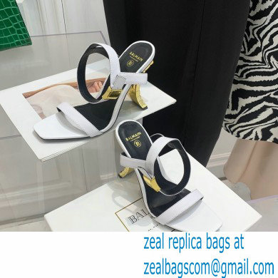 Balmain Heel 10.5cm Leather Ultima Sandals White 2022