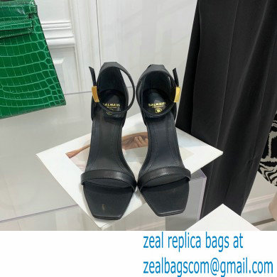 Balmain Heel 10.5cm Leather Uma Sandals Black 2022